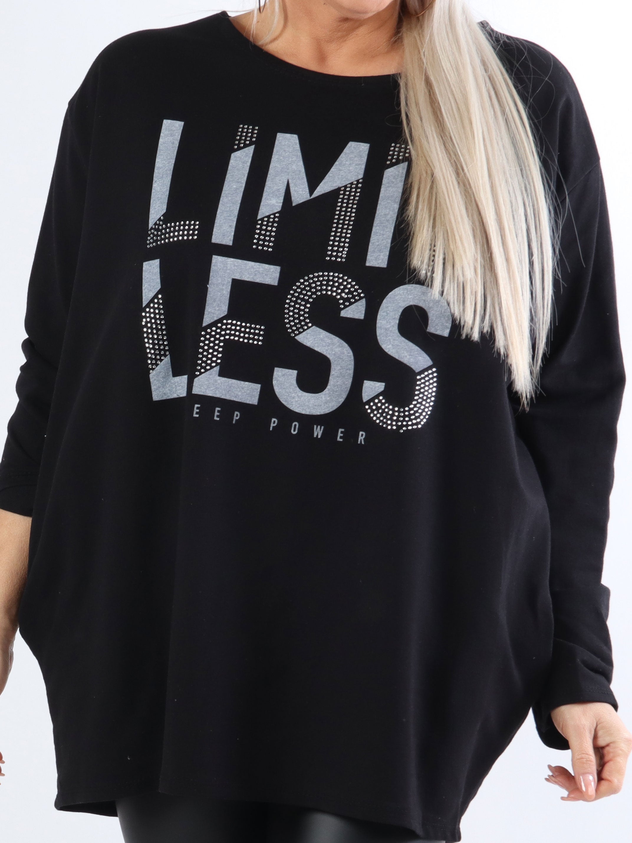 Limitless - Joggingblus i stora storlekar med text och liknande